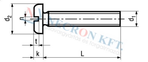 Domborúfejű egyeneshornyú csavar (DIN85-MŰA00-0060)