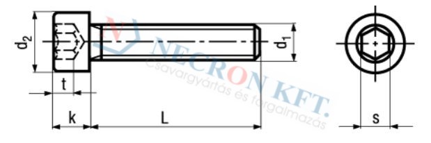 Hg.Bkny csavar tövigmenetes (DIN912-12ZN-0005)