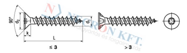 Süllyesztettfejű TORX facsavar tövigmenetes (SPAX-SFSHTM-0035)