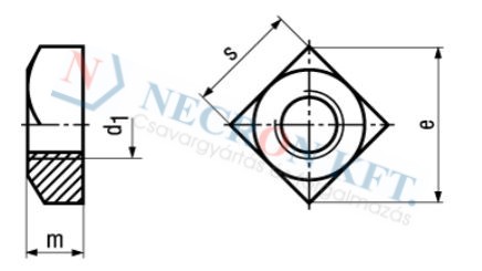 Négyszög anya letöréses (DIN557-ZN00-0035)