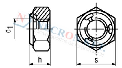 Alacsony fémönzáró anya Spring-Stop (DIN980M-04A-0005)