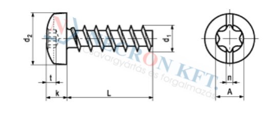 Domborúfejű Freedrive TORX Eco-syn® csavar (NCN20002-ZN-0070)