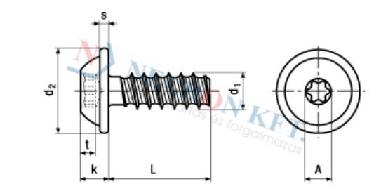 Domborúfejű DELTA PT® csavar (NCN20040-ZN-0145)
