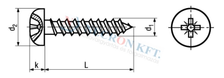 Df.kh.faforgácslapcsavar (Dfaforg-A20-0035)