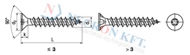 Süllyesztettfejű TORX facsavar tövigmenetes (SPAX-SFZNTM-0035)