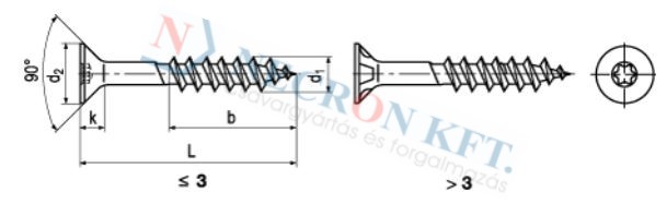 Süllyesztettfejű TORX facsavar részmenetes (SPAX-SFZNRM-0195)