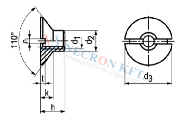 Süllyesztett anya 110° horonnyal (NCN224-ZN00-0005)