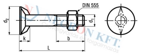 Dupla orros csavar anyával (DIN25195-ZN-0040)