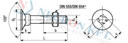 Eke csavar anyával (DIN605-ZN00-0040)