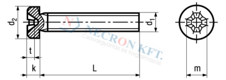 Hengeres fejű csavar Phillips kereszthoronnyal (NCN2845-A20-0070)