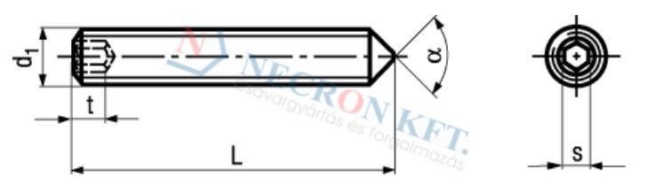 Belsőkulcsnyílású kúposvégű hernyócsavar (DIN914-A400-0150)