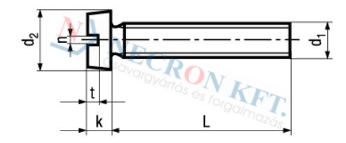 Hengerfejű egyeneshornyú csavar (DIN84-ZN000-0090)