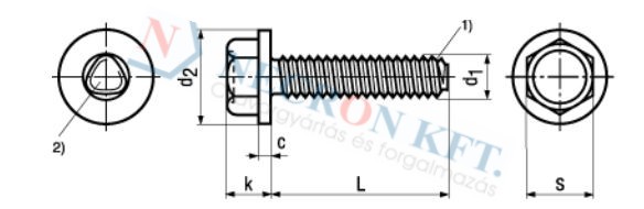 Hatlapfejű menetnyomó csavar (DIN7500D-ZN-0040)