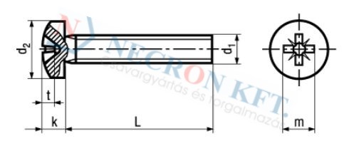 Domborúfejű csavar Pozidriv kereszthoronnyal (DIN7985-04P-0045)