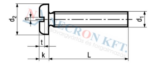 Domborúfejű egyeneshornyú csavar (DIN85-ZN000-0085)