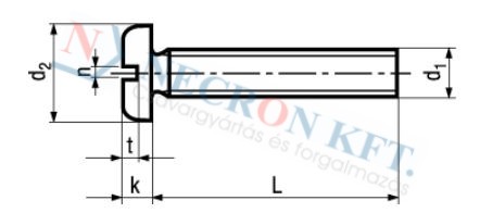 Domborúfejű egyeneshornyú csavar (DIN85A-PHVG-0090)