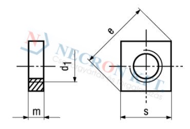 Négyszög anya letörés nélkül (DIN562-A200-0005)