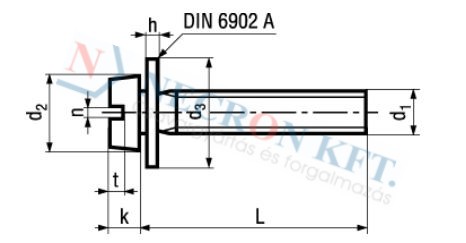 Hengeresfejű egyeneshornyú kombi csavar alátéttel (DIN84-Z1-ZN-0035)