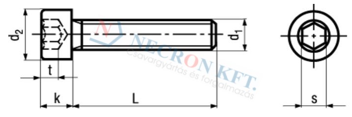 Hg.Bkny csavar tövigmenetes (DIN912-08ZN-0205)