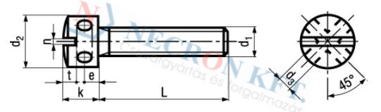 Keresztfuratos (plomba) csavar (DIN404-ZN00-0035)