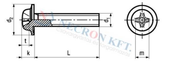 Domborúfejű kereszthornyú csavar ECO-FIX (NCN4825-ZN0-0115)