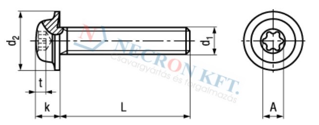 Domborúfejű csavar TORX kulcsnyílással ECO-FIX 5128