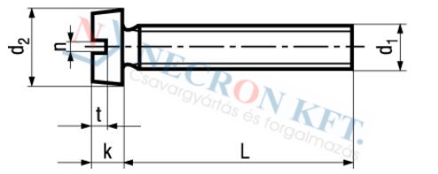 Hengeresfejű egyeneshornyú csavar (DIN84-SRNIK-0315)