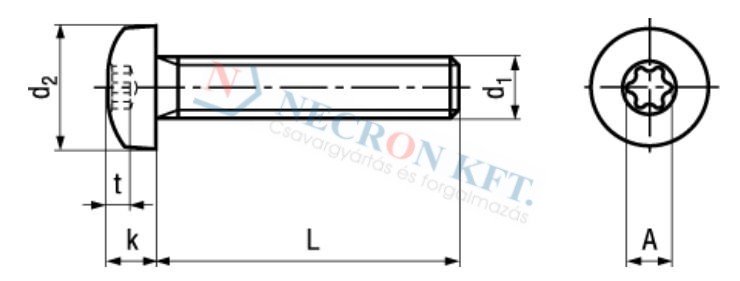 Domborúfejű Torx kulcsnyílású csavar (NCN5687-A20-0085)