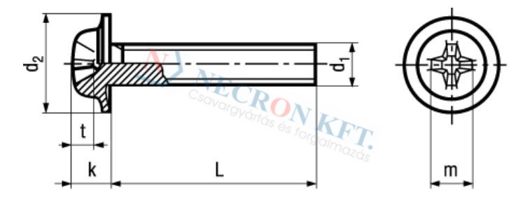 Domborúfejű kereszthornyú csavar ECO-FIX 5952