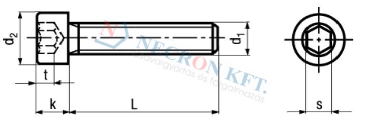 Belsőkulcsnyílású csavar tövigmenetes (DIN912-A400-0040)