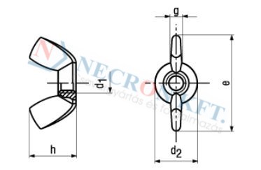 Szárnyas anya sajtolt (DIN315-A200-0040)