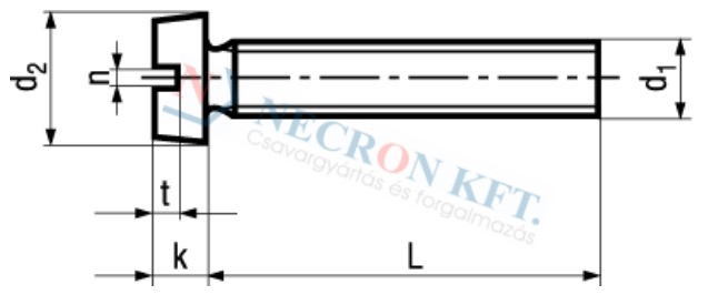 Hengeresfejű egyeneshornyú csavar (DIN84-A4000-0045)