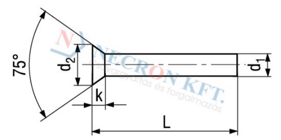 Süllyesztettfejű szegecs (DIN661-A200-0045)