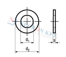 Lapos alátét gépipari csavarokhoz (DIN433-VZ00-0040)