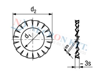 Külsőfogazású alátét (DIN6798A-PL-0005)