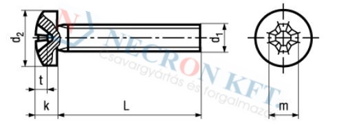 Domborúfejű kereszthornyú csavar (DIN7985-04V-0125)