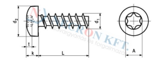 Domborúfejű TORX Eco-syn csavar 84229