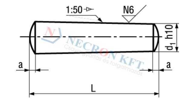 Kúpos illesztőszeg h10 nem edzett, esztergált (DIN1-2339BH-0045)