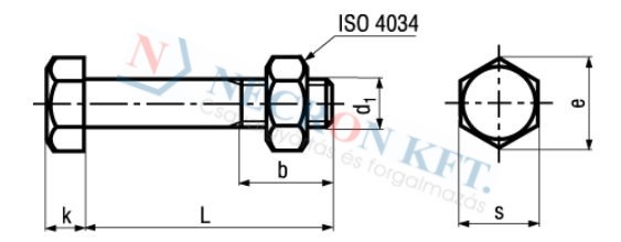 Hatlapfejű acélszerkezeti csavar + anya (DIN7990-05T-0035)