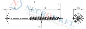 Laposfejű ácsszerkezeti faforgácslapcsavar TORX (Faforg-ZX00-0895)